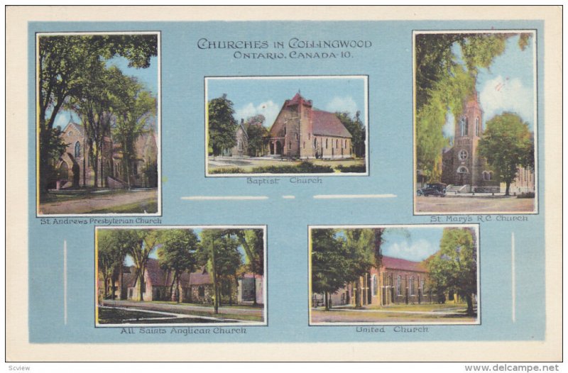 Churches , COLLINGWOOD , Ontario , Canada 30-40s