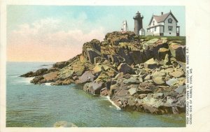 Undiv. Back Postcard; Ocean Side of Nubble Light House, York ME Unposted Nice