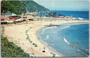 Los Caracas - Vista de su Hermosa Playa Venezuela Beach Umbrellas Postcard