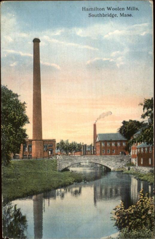 Southbridge MA Hamilton Woolen Mills c1910 Postcard