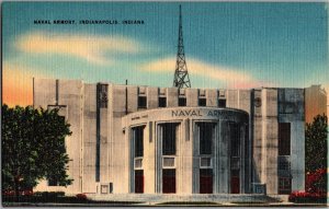 Postcard US Naval Armory Indianapolis Indiana KF8