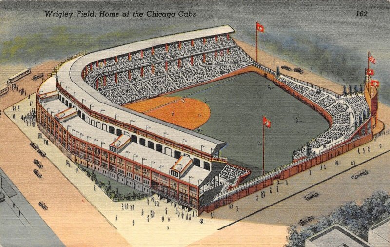 J4/ Chicago Illinois Postcard c1945 Wrigley Field Baseball Stadium Cubs 218 