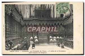 Old Postcard Auch Gers Cathedral Choir Overview