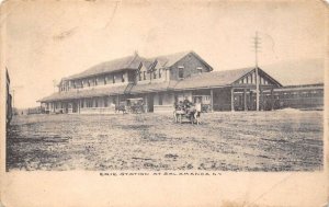 Salamanca New York Erie Station, Sepia Tone Lithograph Vintage Postcard U8792