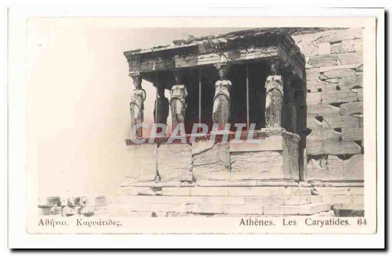 Greece Old Athens Postcard The Caryatids