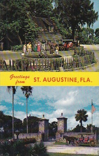 Florida Saint Augustine Greetings From Saint Augustine Oldest Wooden School H...