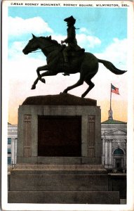 USA Caesar Rodney Monument Rodney Square Wilmington Delaware Postcard C028