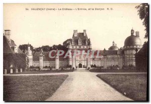 Old Postcard Valencay Indre Chateau the entrance and the Dungeon