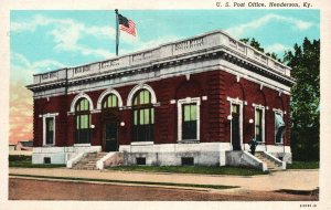 Vintage Postcard U. S. Post Office Building Henderson Kentucky Loge News Pub.