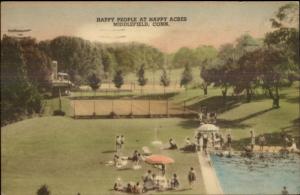 Middlefield CT Happy Acres Hand Colored Postcard