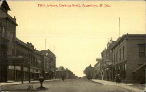 Jamestown ND Fifth Ave c1910 Postcard