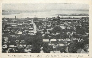 Postcard Panoramic No. 3 St. Joseph MO News Press West By North Missouri River