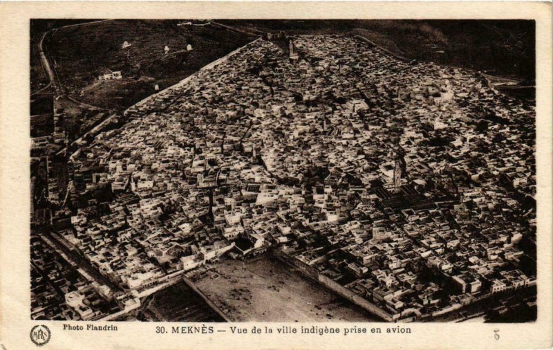 CPA AK Meknes - Vue de la Ville Indigene prise en Avion MAROC (963670)