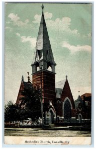 1912 Methodist Church Exterior Roadside Danville Kentucky KY Posted Postcard