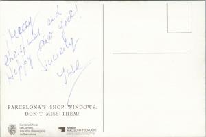 Barcelona Shopping Shop Windows Spain Cambra Oficial Saliichs Art Postcard D91