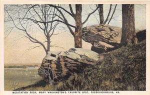 C55/ Fredericksburg Virginia Va Postcard c1910 Meditation Rock Mary Wasdhington