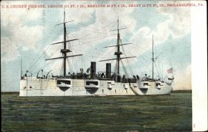 US CRUISER NEWARK Philadelphia PA Battleship c1910 Postcard