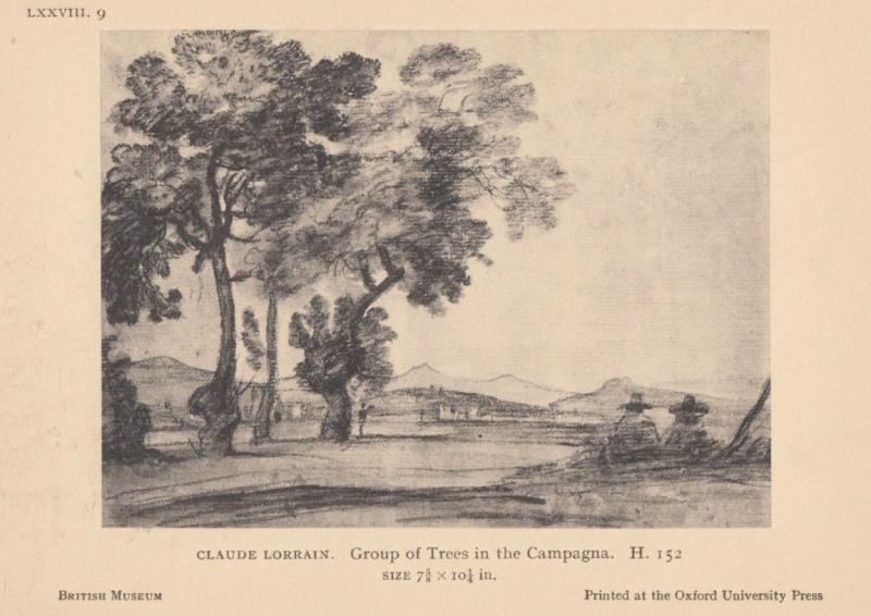 Claude Lorrain Group Of Tree Trees Tops In The Campagna Painting Postcard