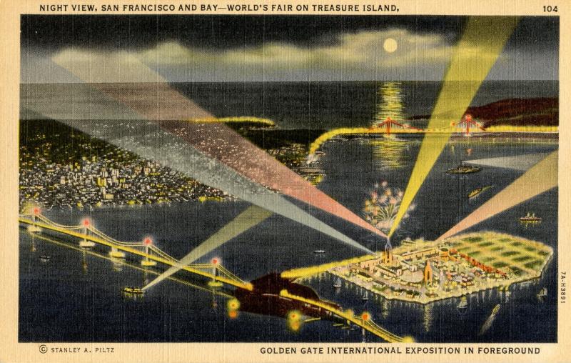 CA - San Francisco, 1939-40. Golden Gate International Exposition. Aerial Vie...