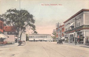Dedham Massachusetts The Square Street Scene Vintage Postcard AA28765