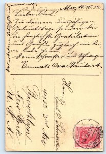 Thuringia Germany Postcard Meuselwitz S.A. Station Street c1920's Antique