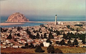 Aerial View Morro Rock, Morro Bay CA Vintage Postcard T79