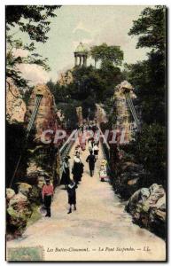 Paris Postcard Ancient Mounds Chaumont The suspension bridge