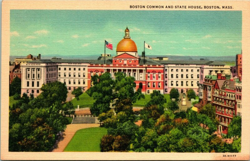 Lot of 8 Vintage Boston, Mass State House & Historic Linen Postcards - Unposted