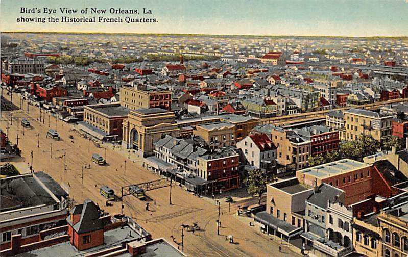 Historical French Quarter Bird's Eye View - New Orleans, Louisiana LA