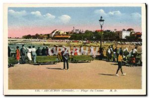 Old Postcard Arcachon (Gironde) Casino Beach