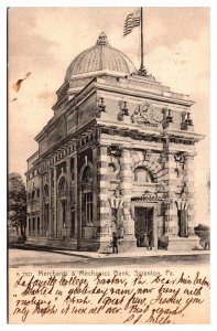1907 Merchants and Mechanics Bank, Scranton, PA Postcard