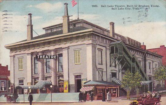 Salt Lake Theatre Built By Brigham Young Salt Lake City Utah 1910