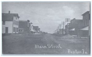 c1960 Main Street Fenton Iowa Railroad Train Depot Station RPPC Photo Postcard