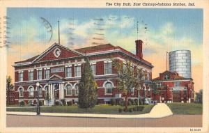 Chicago Harbor Indiana City Hall Exterior Street View Antique Postcard K23338