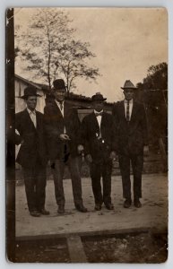 RPPC Four Dapper Men Photo Postcard I28