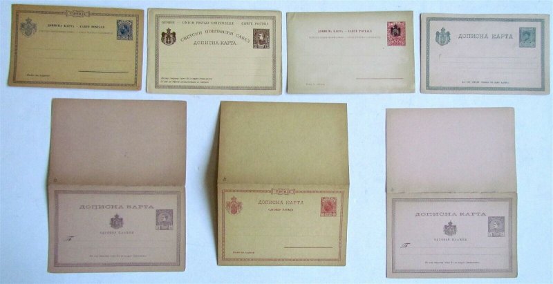 SERBIA LOT of 7 ANTIQUE POSTCARDS STATIONERY CARDS