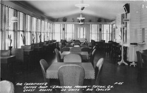 J45/ Tifton Georgia RPPC Postcard 40s Cook Coffee Shop Interior Lankford 352