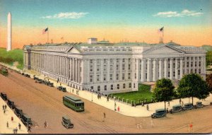 Washington D C Trolleys At The United States Treasury 1932