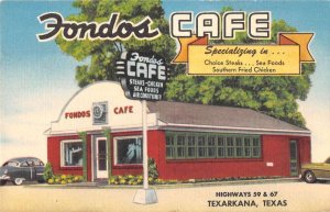 Texarkana Texas Fondos Cafe Advertising Vintage Postcard AA15931