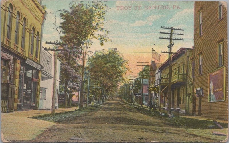 Postcard Troy St Canton PA 1918