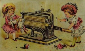 1870's-80's Eclipse Pleating American Machine Co Girls Pleating Doll's Dress P55