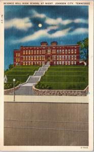 JOHNSON CITY, TN Tennessee   SCIENCE HILL High School   c1940s   Linen  Postcard