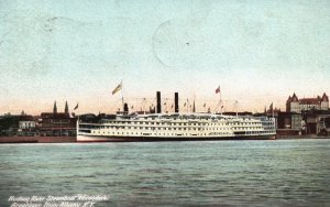 Vintage Postcard 1906 Hudson River Steamboat Adirondacks Mountains New York NY