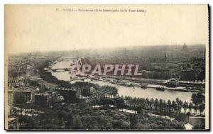 Old Postcard Paris Panorarma the Seine taken from the Eiffel Tower