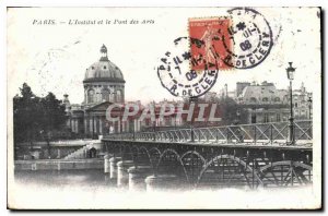 Old Postcard Paris Institute and the Pont des Arts