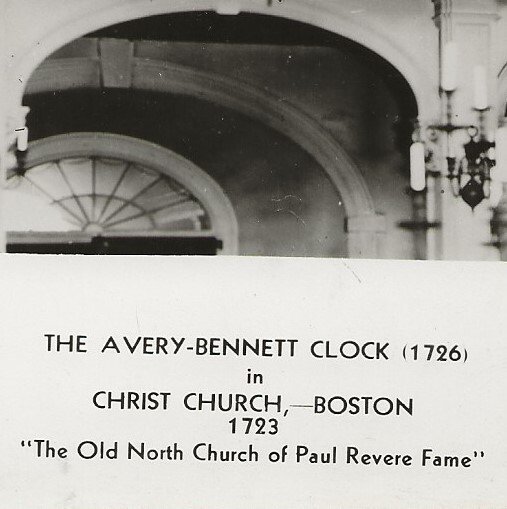 H-036 - The Avery-Bennett Clock in Christ Church in Boston, MA Postcard.