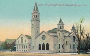 USA 1st Methodist Church Colorado Springs Colorado Vintage Postcard 07.17