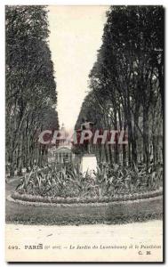 Paris Old Postcard Jardin du Luxembourg and the Pantheon