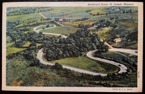 Vintage Postcard 1939 Boulevard Scene, St. Joseph, Missouri (MO)