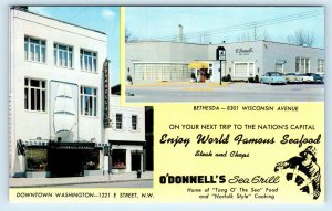 BETHESDA, MD Maryland O'DONNELL'S SEA GRILL  c1950s Cars Roadside  Postcard